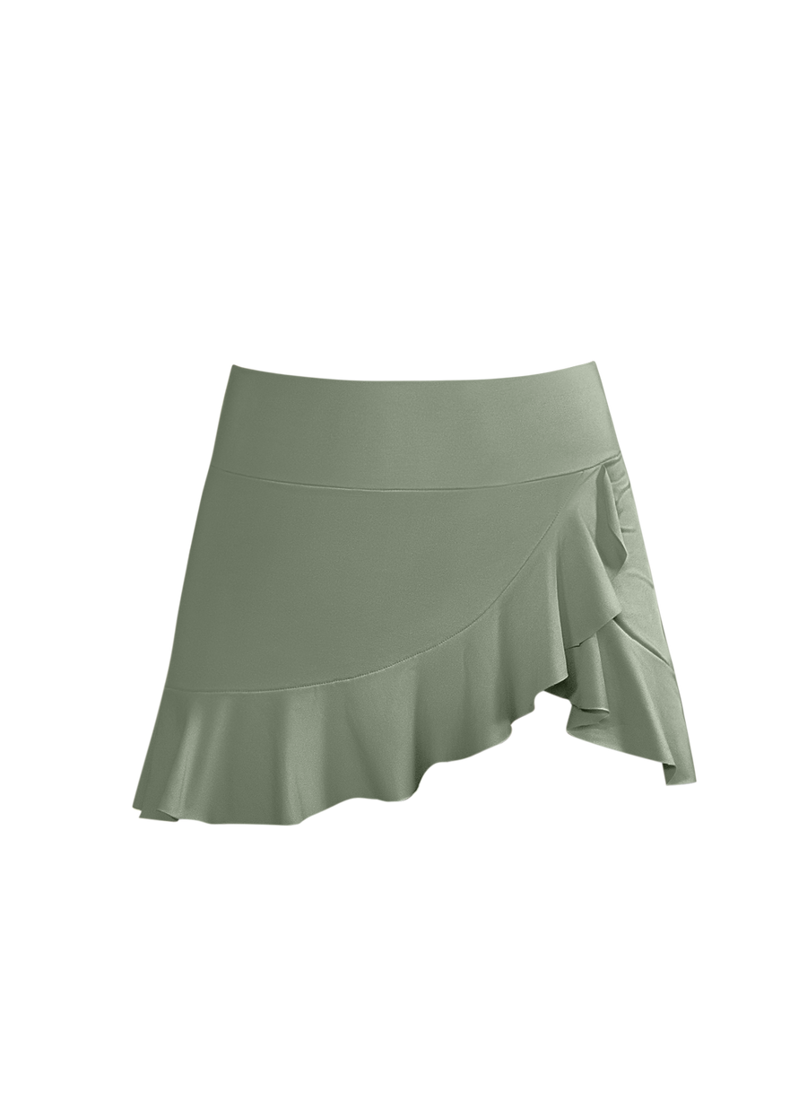 Bimini - Ruffle Mini Skirt - Green Mate