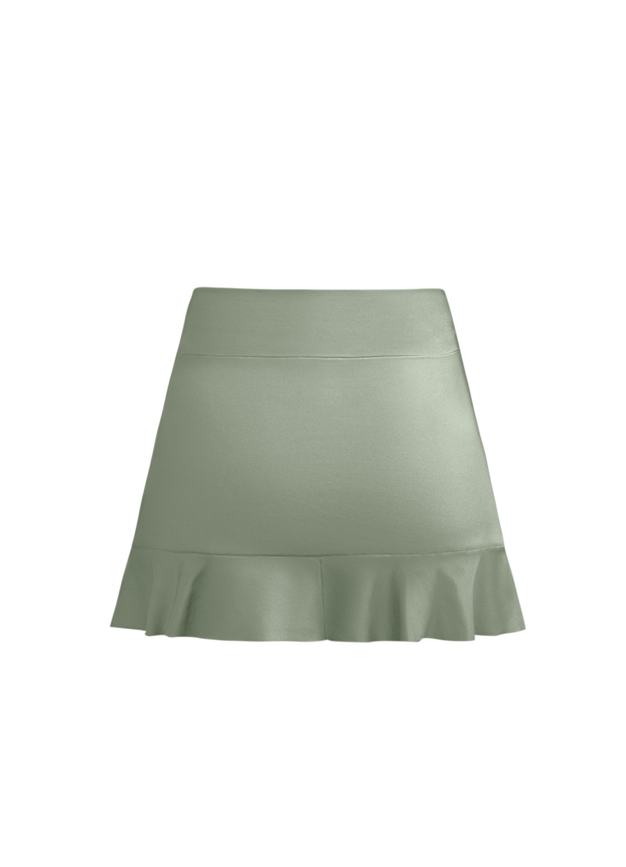 Bimini - Ruffle Mini Skirt - Green Mate